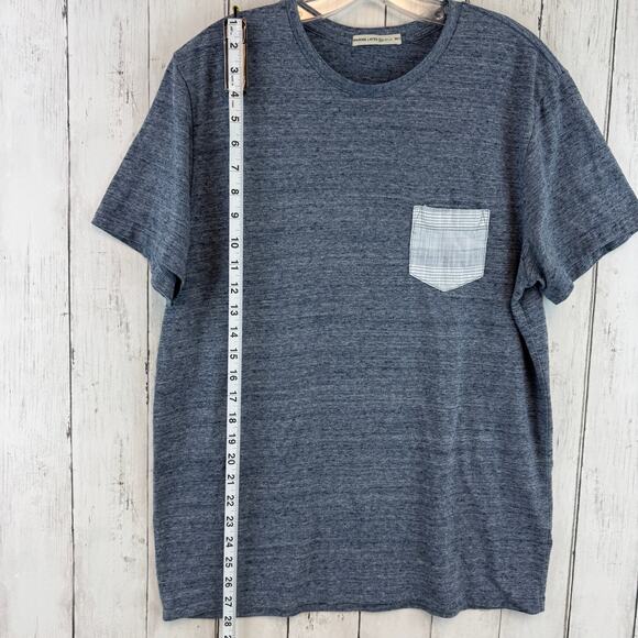 Marine Layer Blue/Gray Re-Spun Contrast Pocket Short-Sleeve T-Shirt Size M/L - Picture 8 of 10